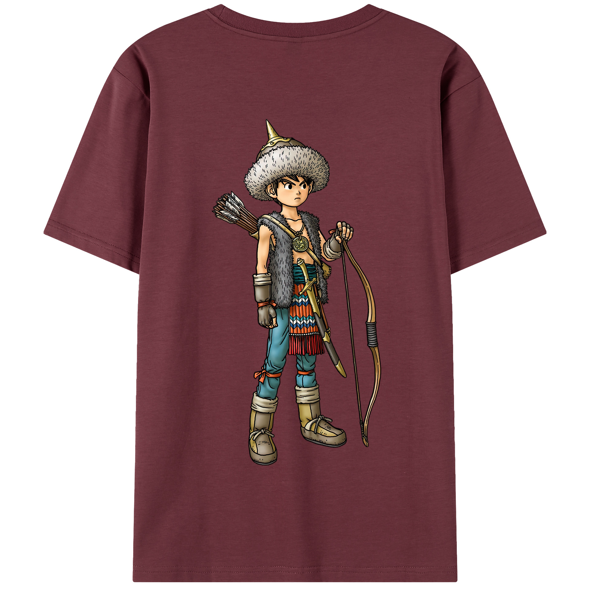 （画像用） ドラゴンクエスト Doragon Kuesuto Dragon Quest 綿100％半袖Tシャツ（背面プリント）